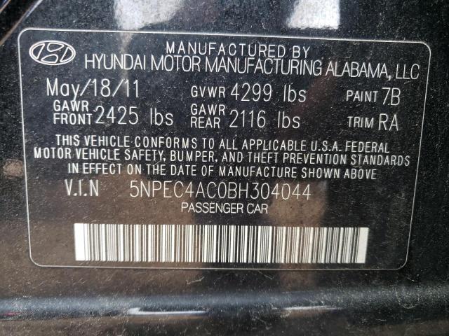Photo 10 from auction – 2011 HYUNDAI SONATA SE with VIN 5NPEC4AC0BH304044