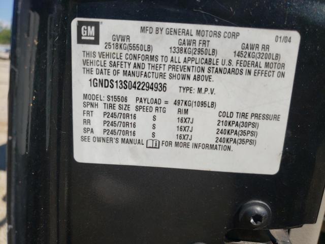 Photo 10 from auction – 2004 CHEVROLET TRAILBLAZE with VIN 1GNDS13S042294936