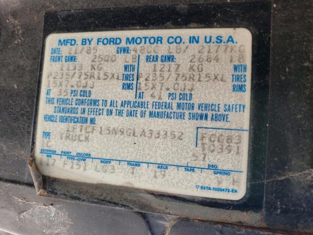 Photo 10 from auction – 1986 FORD F150 with VIN 1FTCF15N9GLA33352