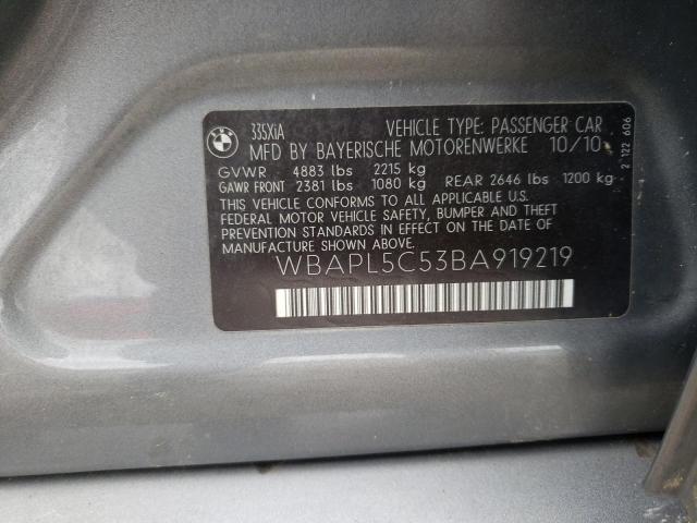 Photo 10 from auction – 2011 BMW 335 XI with VIN WBAPL5C53BA919219