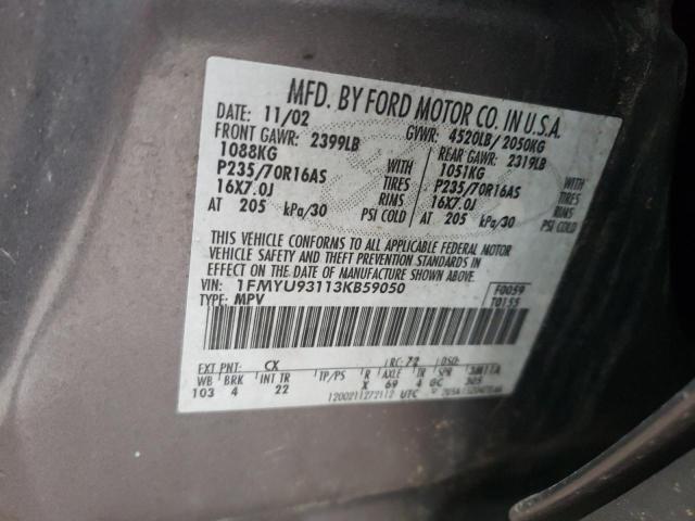 Photo 10 from auction – 2003 FORD ESCAPE XLT with VIN 1FMYU93113KB59050
