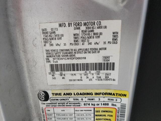 Photo 10 from auction – 2013 FORD F150 SUPER with VIN 1FTEW1CM1DFD00318