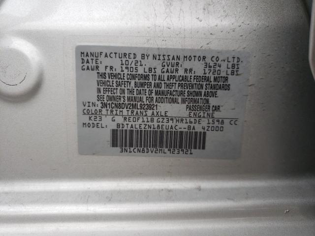 Photo 10 from auction – 2021 NISSAN VERSA S with VIN 3N1CN8DV2ML923921