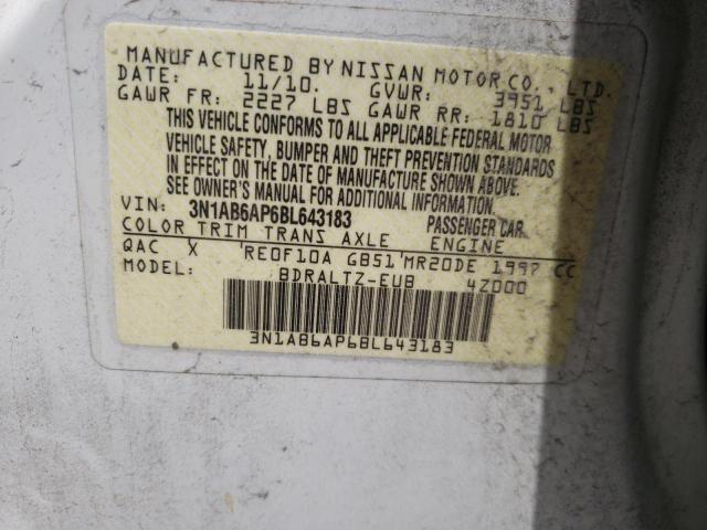 Photo 10 from auction – 2011 NISSAN SENTRA 2.0 with VIN 3N1AB6AP6BL643183