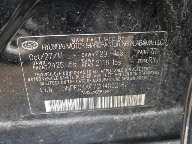Photo 10 from auction – 2012 HYUNDAI SONATA SE with VIN 5NPEC4AC7CH406216