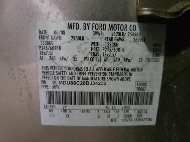 Photo 10 from auction – 2008 LINCOLN MKX with VIN 2LMDU88C28BJ34232