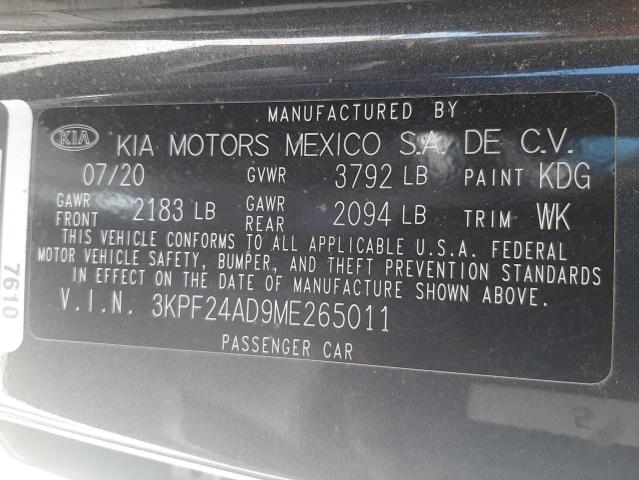 Photo 10 from auction – 2021 KIA FORTE FE with VIN 3KPF24AD9ME265011