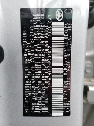 Photo 10 from auction – 2021 TOYOTA COROLLA LE with VIN 5YFVPMAE0MP238607