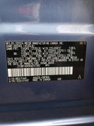 Photo 10 from auction – 2012 TOYOTA RAV4 with VIN 2T3BF4DV8CW247982
