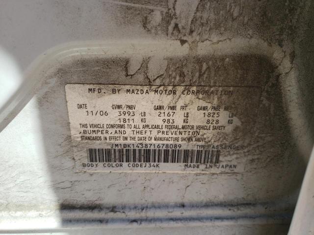 Photo 10 from auction – 2007 MAZDA 3 HATCHBAC with VIN JM1BK143871678089