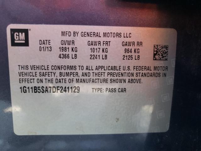 Photo 10 from auction – 2013 CHEVROLET MALIBU LS with VIN 1G11B5SA7DF241129