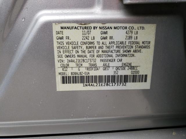 Photo 10 from auction – 2008 NISSAN ALTIMA 2.5 with VIN 1N4AL21E28C173732