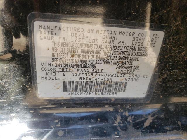 Photo 10 from auction – 2017 NISSAN VERSA S with VIN 3N1CN7AP9HL803085