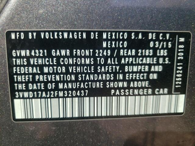 Photo 10 from auction – 2015 VOLKSWAGEN JETTA SE with VIN 3VWD17AJ2FM320437