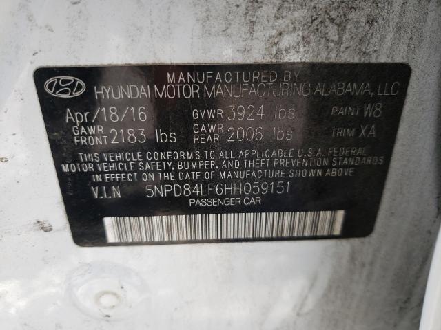Photo 10 from auction – 2017 HYUNDAI ELANTRA with VIN 5NPD84LF6HH059151
