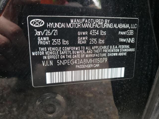 Photo 10 from auction – 2021 HYUNDAI SONATA SE with VIN 5NPEG4JA8MH115079
