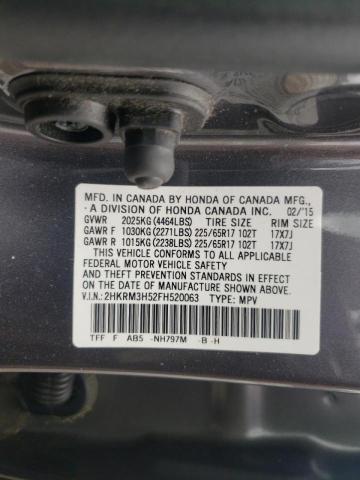 Photo 10 from auction – 2015 HONDA CR-V EX with VIN 2HKRM3H52FH520063