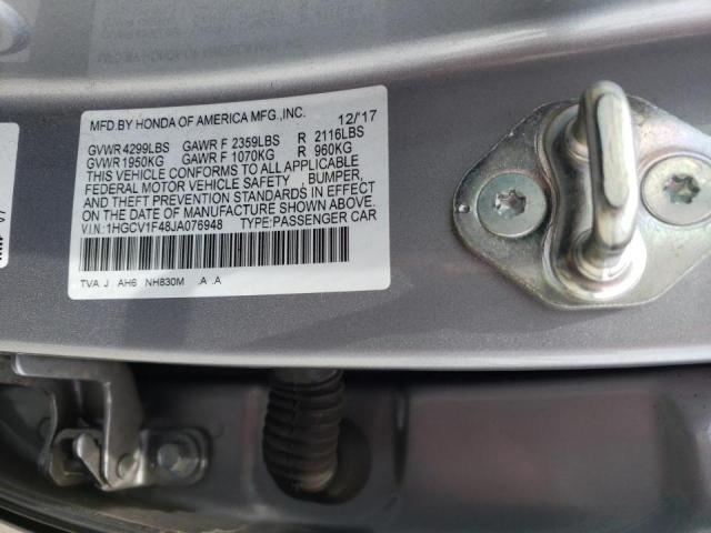 Photo 10 from auction – 2018 HONDA ACCORD EX with VIN 1HGCV1F48JA076948