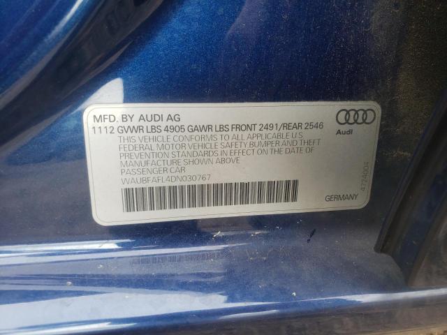 Photo 10 from auction – 2013 AUDI A4 PREMIUM with VIN WAUBFAFL4DN030767