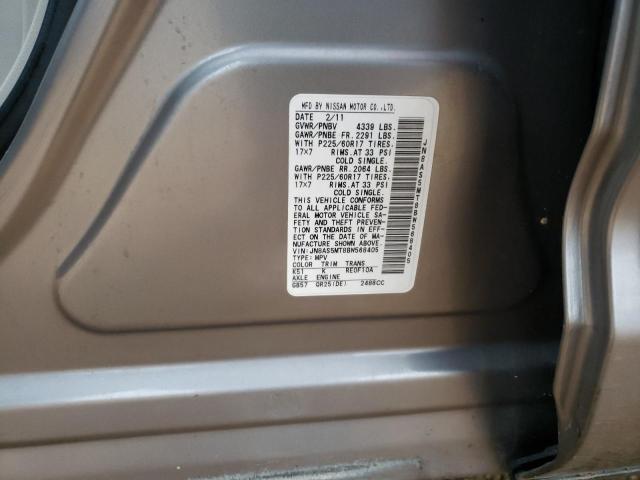 Photo 10 from auction – 2011 NISSAN ROGUE S with VIN JN8AS5MT8BW568405