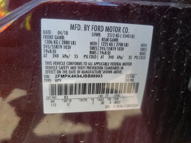 Photo 10 from auction – 2018 FORD EDGE TITAN with VIN 2FMPK4K94JBB88903