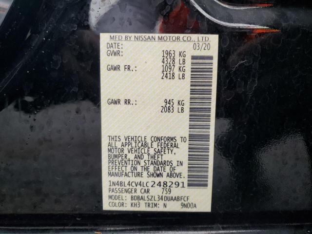 Photo 10 from auction – 2020 NISSAN ALTIMA SR with VIN 1N4BL4CV4LC248291