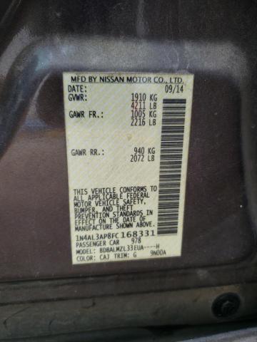 Photo 10 from auction – 2015 NISSAN ALTIMA 2.5 with VIN 1N4AL3AP8FC168331