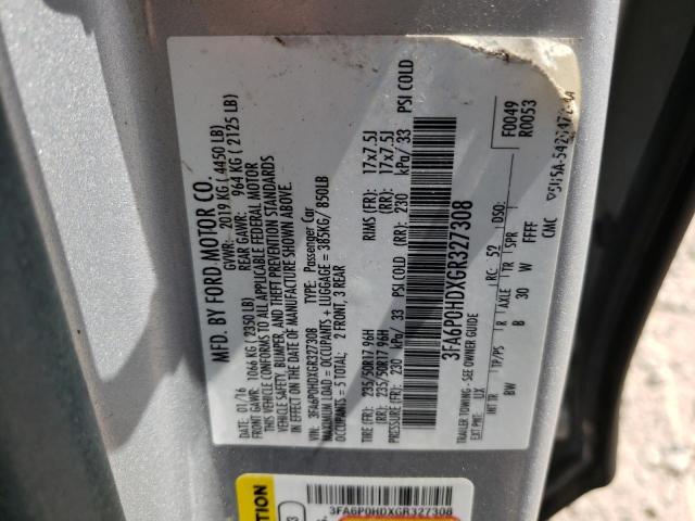 FORD FUSION SE 2016 with VIN 3FA6P0HDXGR327308 - Photo from auction