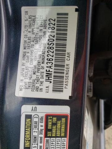 Photo 10 from auction – 2008 HONDA CIVIC HYBR with VIN JHMFA36228S021822