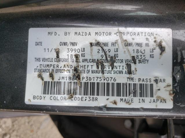 Photo 10 from auction – 2013 MAZDA 3 I with VIN JM1BL1LP3D1759076