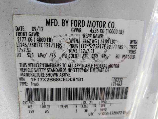 Photo 10 from auction – 2012 FORD F250 SUPER with VIN 1FT7X2B68CED09181