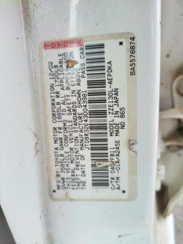Photo 10 from auction – 2003 TOYOTA COROLLA CE with VIN JTDBR32E430043981