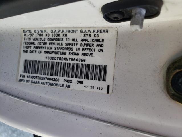 SAAB 900/S 1997 with VIN YS3DD78BXV7004360 - Photo from auction