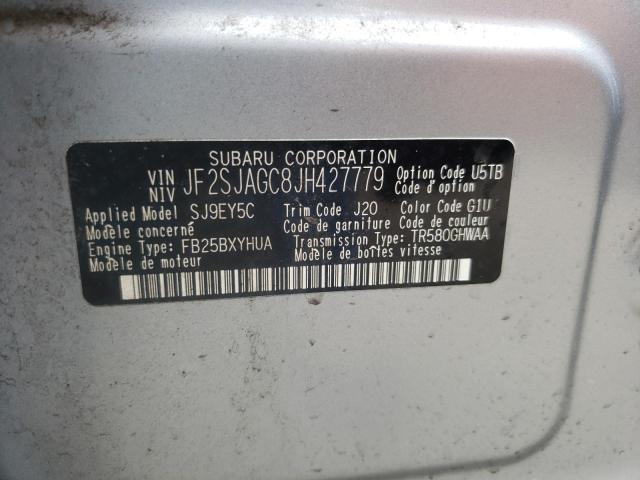 Photo 10 from auction – 2018 SUBARU FORESTER 2 with VIN JF2SJAGC8JH427779