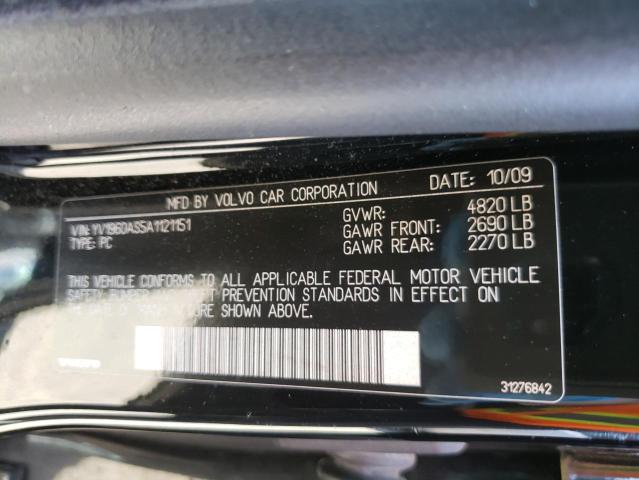 Photo 10 from auction – 2010 VOLVO S80 3.2 with VIN YV1960AS5A1121151