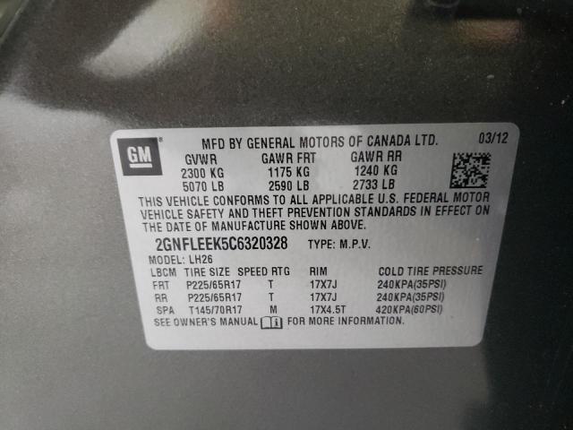 Photo 10 from auction – 2012 CHEVROLET EQUINOX LT with VIN 2GNFLEEK5C6320328