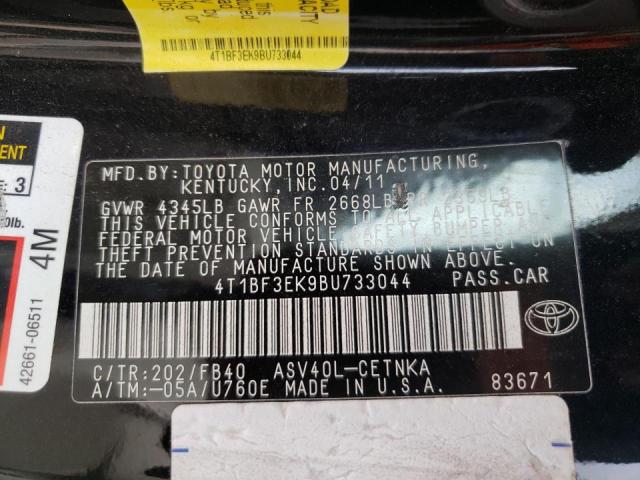 Photo 10 from auction – 2011 TOYOTA CAMRY BASE with VIN 4T1BF3EK9BU733044