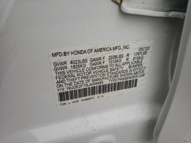 Photo 10 from auction – 2020 ACURA ILX PREMIU with VIN 19UDE2F70LA006495