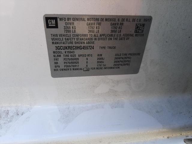 Photo 10 from auction – 2017 CHEVROLET SILVERADO with VIN 3GCUKREC8HG459724