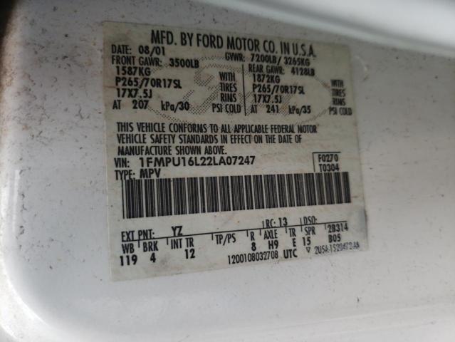 FORD EXPEDITION 2002 with VIN 1FMPU16L22LA07247 - Photo from auction