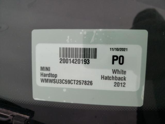 Photo 10 from auction – 2012 MINI COOPER with VIN WMWSU3C59CT257826