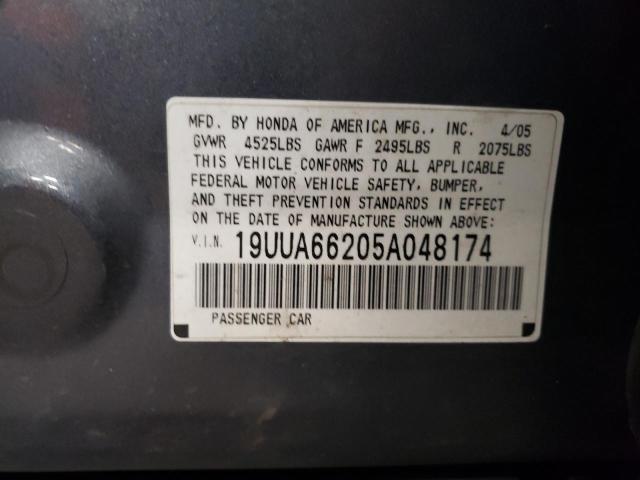 Photo 10 from auction – 2005 ACURA TL with VIN 19UUA66205A048174