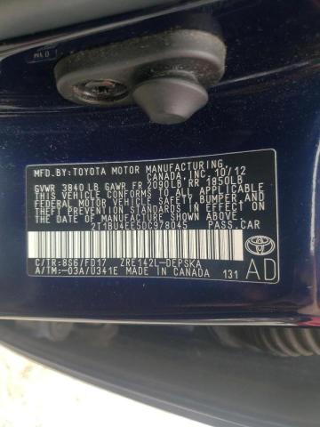 Photo 10 from auction – 2013 TOYOTA COROLLA BA with VIN 2T1BU4EE5DC978045