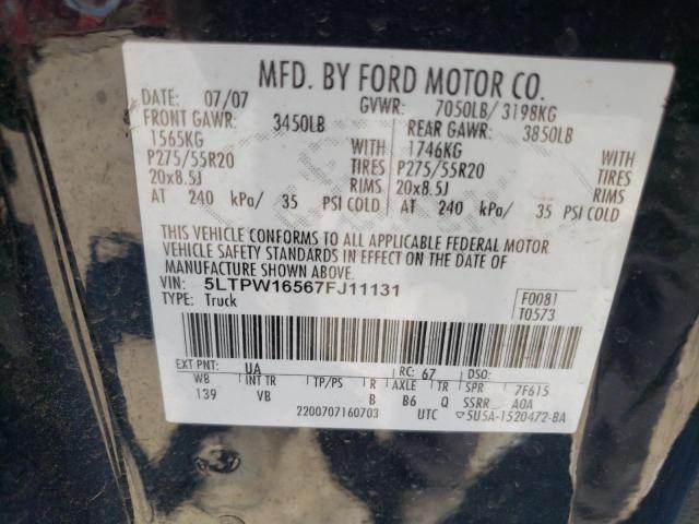 Photo 10 from auction – 2007 LINCOLN MARK LT with VIN 5LTPW16567FJ11131