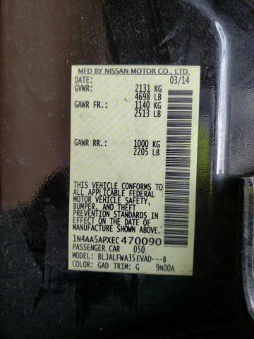 Photo 10 from auction – 2014 NISSAN MAXIMA S with VIN 1N4AA5APXEC470090