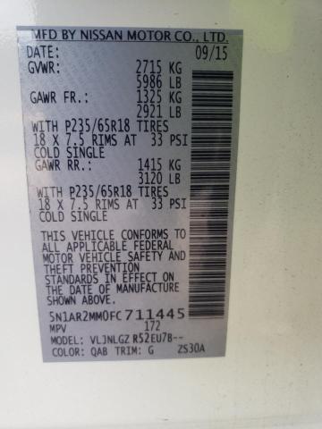 Photo 10 from auction – 2015 NISSAN PATHFINDER with VIN 5N1AR2MM0FC711445