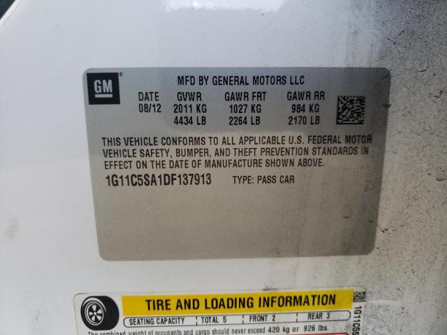 Photo 10 from auction – 2013 CHEVROLET MALIBU 1LT with VIN 1G11C5SA1DF137913