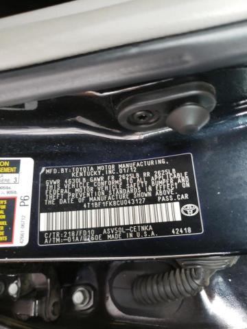Photo 10 from auction – 2012 TOYOTA CAMRY BASE with VIN 4T1BF1FK8CU043127