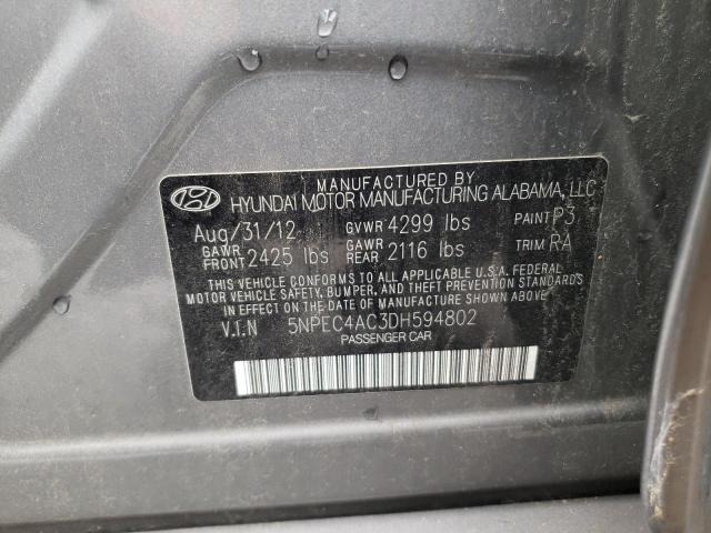 Photo 10 from auction – 2013 HYUNDAI SONATA SE with VIN 5NPEC4AC3DH594802