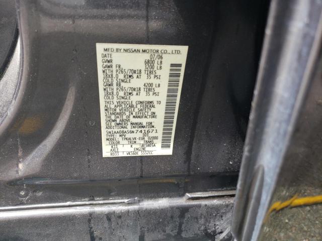 Photo 10 from auction – 2006 NISSAN ARMADA SE with VIN 5N1AA08A56N741671